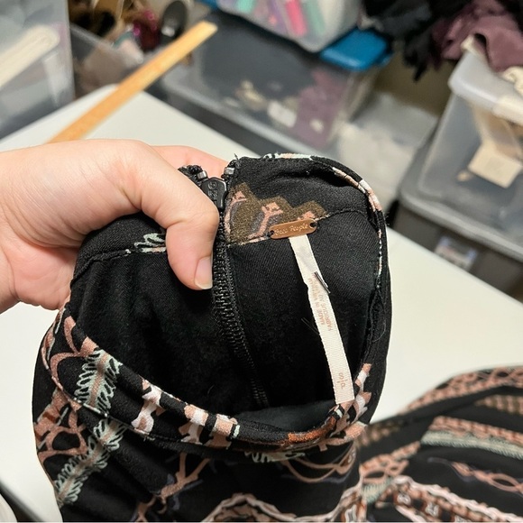 Free People Stella Graphic Print Mini Dress Black Combo Size Small O2 - Picture 4 of 7